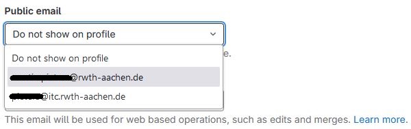Public e-mail settings
